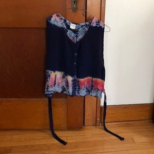 Vintage button down tie dye top